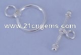 SSC11 5pcs 12mm donut 925 sterling silver toggle clasps