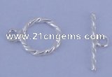 SSC17 5pcs 8.5mm donut 925 sterling silver toggle clasps