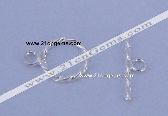 SSC17 5pcs 8.5mm donut 925 sterling silver toggle clasps