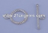 SSC19 5pcs 11mm donut 925 sterling silver toggle clasps