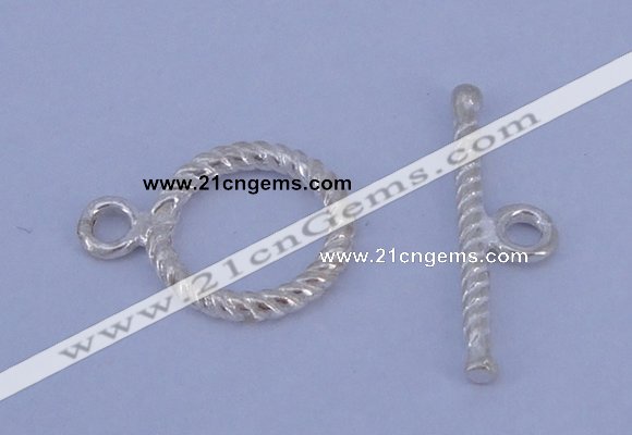SSC19 5pcs 11mm donut 925 sterling silver toggle clasps