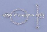 SSC20 5pcs 12mm donut 925 sterling silver toggle clasps