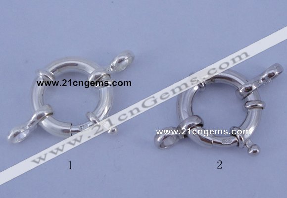 SSC205 5pcs 16mm 925 sterling silver spring rings clasps