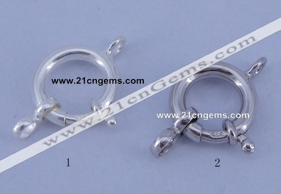 SSC208 5pcs 13.5mm 925 sterling silver spring rings clasps