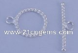 SSC21 5pcs 14.5mm donut 925 sterling silver toggle clasps