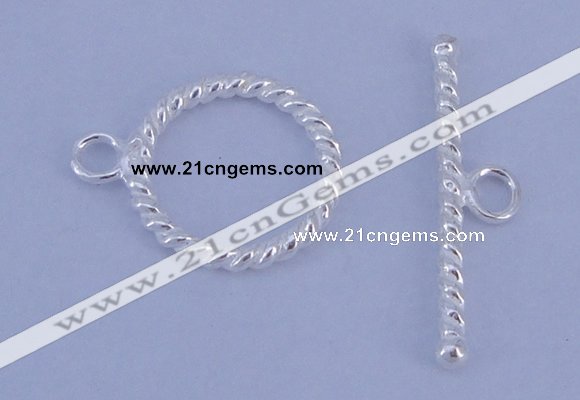 SSC21 5pcs 14.5mm donut 925 sterling silver toggle clasps