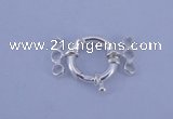 SSC212 5pcs three-strand 14.5mm sterling silver spring rings clasps