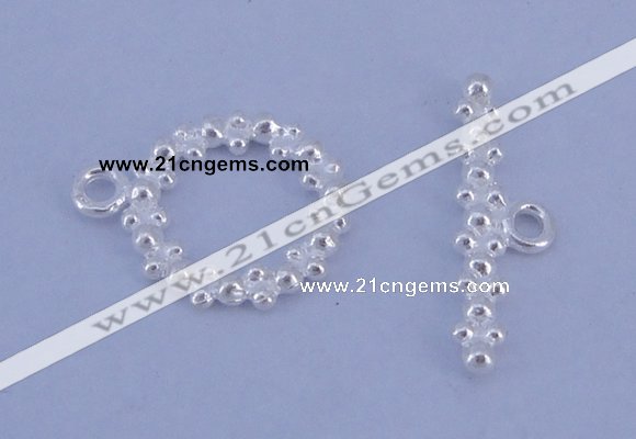 SSC22 5pcs 11mm donut 925 sterling silver toggle clasps