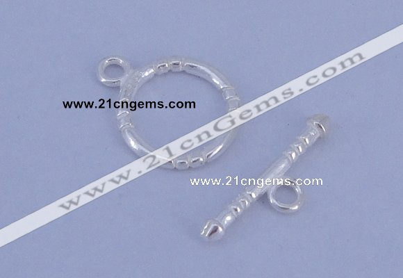 SSC25 5pcs 12mm donut 925 sterling silver toggle clasps