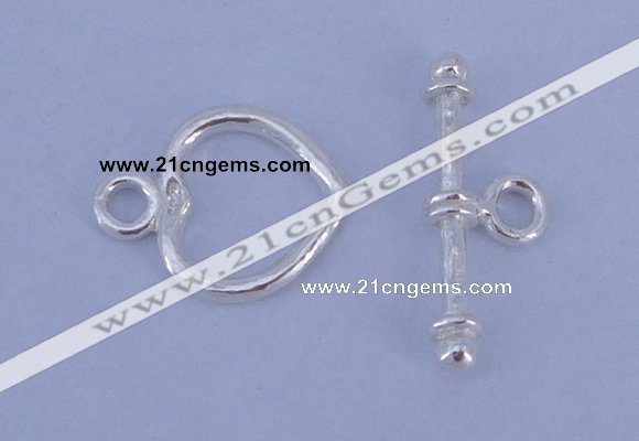 SSC27 5pcs 11*14mm heart 925 sterling silver toggle clasps