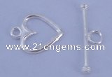 SSC28 5pcs 11*14mm heart 925 sterling silver toggle clasps