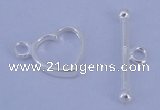 SSC30 5pcs 10*13.5mm heart 925 sterling silver toggle clasps