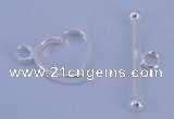 SSC30 5pcs 10*13.5mm heart 925 sterling silver toggle clasps