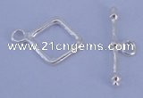 SSC31 5pcs 12*16mm diamond 925 sterling silver toggle clasps