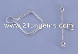 SSC31 5pcs 12*16mm diamond 925 sterling silver toggle clasps