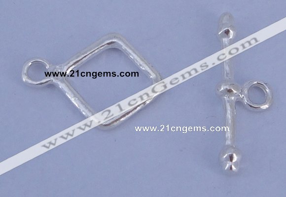 SSC31 5pcs 12*16mm diamond 925 sterling silver toggle clasps